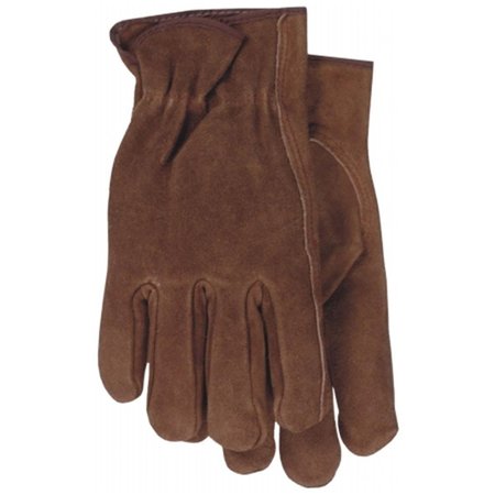 OPENHOUSE Medium Smoke Brown Unlined Split Leather Gloves OP84611